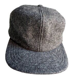 Gray Wool Blend Winter Cap Hat With Ear Flaps Medium USA Vintage Warm Winter